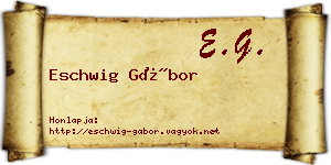 Eschwig Gábor névjegykártya